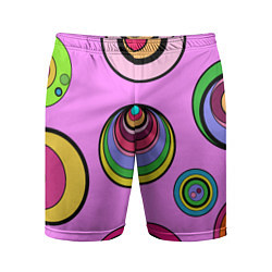 Шорты спортивные мужские Разноцветные круги, цвет: 3D-принт