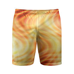 Мужские спортивные шорты Абстрактные оранжево-жёлтые солнечные волны