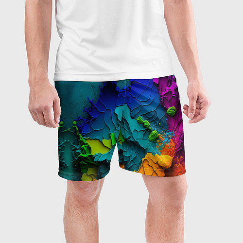 Мужские спортивные шорты Взрыв красок / 3D-принт – фото 3