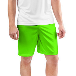 Шорты спортивные мужские Кислотный зеленый, цвет: 3D-принт — фото 2