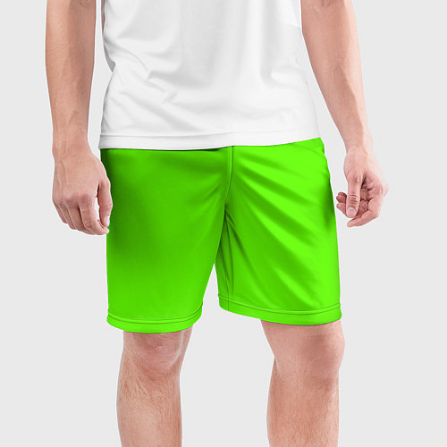 Мужские спортивные шорты Кислотный зеленый / 3D-принт – фото 3