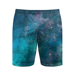 Мужские спортивные шорты Абстрактный светло-синий космос и звёзды