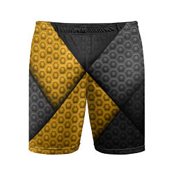 Шорты спортивные мужские Желтая текстурная линия, цвет: 3D-принт