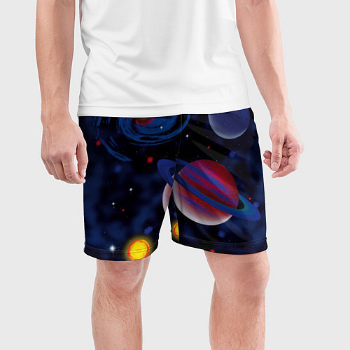Мужские спортивные шорты Планеты / 3D-принт – фото 3