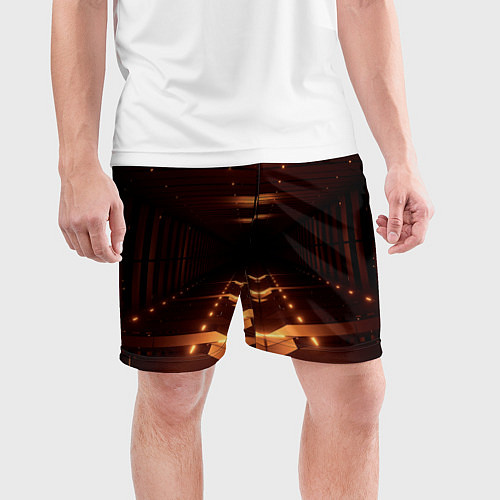 Мужские спортивные шорты Оранжевые фонари в полной темноте / 3D-принт – фото 3