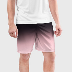 Шорты спортивные мужские Градиент: от черного к розовому, цвет: 3D-принт — фото 2