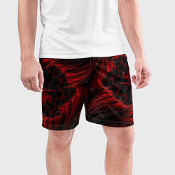 Шорты спортивные мужские Red vortex pattern, цвет: 3D-принт — фото 2