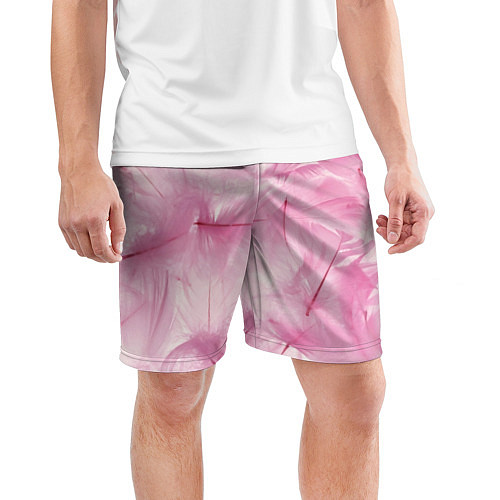 Мужские спортивные шорты Розовые перышки / 3D-принт – фото 3