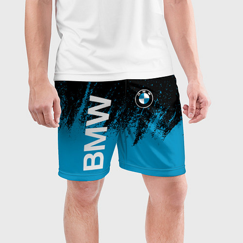Мужские спортивные шорты Bmw голубые брызги / 3D-принт – фото 3