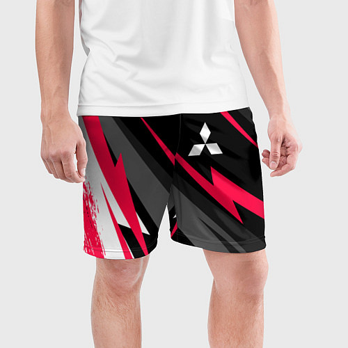 Мужские спортивные шорты Mitsubishi fast lines / 3D-принт – фото 3