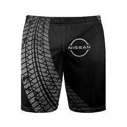 Шорты спортивные мужские Nissan tire tracks, цвет: 3D-принт