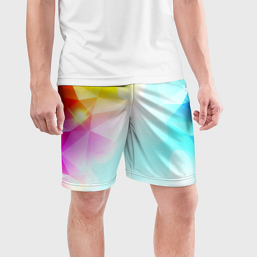 Мужские спортивные шорты Gradient colors geometry / 3D-принт – фото 3