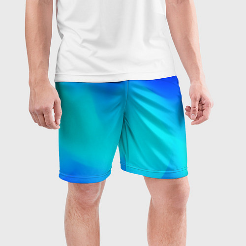 Мужские спортивные шорты Градиент синий / 3D-принт – фото 3