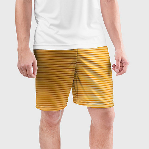 Мужские спортивные шорты Золотистый текстурный паттерн / 3D-принт – фото 3