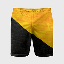 Шорты спортивные мужские Желто-черные масляные краски, цвет: 3D-принт