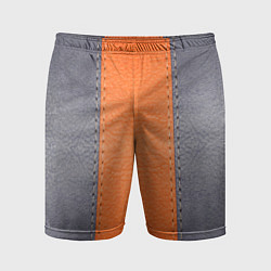 Мужские спортивные шорты Кожа серая оранжевая
