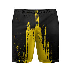 Мужские спортивные шорты Фонтан бурлящей желтой краски