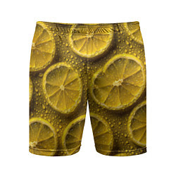Мужские спортивные шорты Сочный паттерн из долек лимона