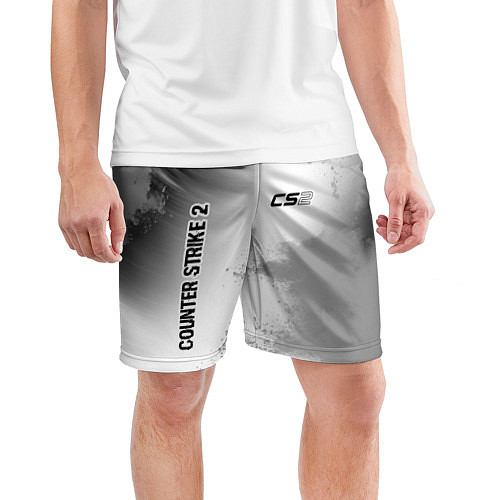 Мужские спортивные шорты Counter Strike 2 glitch на светлом фоне: надпись, / 3D-принт – фото 3