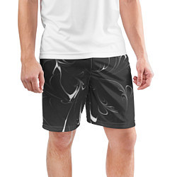 Шорты спортивные мужские Черно-белый узор, цвет: 3D-принт — фото 2