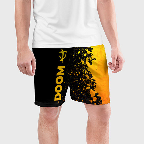 Мужские спортивные шорты Doom - gold gradient: по-вертикали / 3D-принт – фото 3