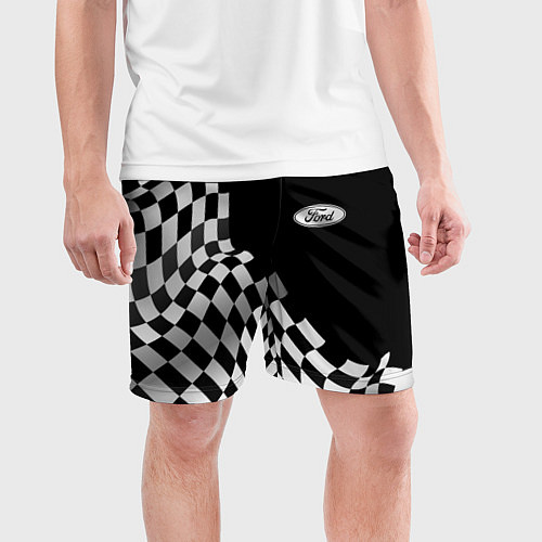 Мужские спортивные шорты Ford racing flag / 3D-принт – фото 3