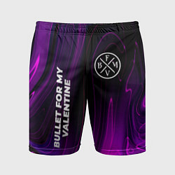 Шорты спортивные мужские Bullet For My Valentine violet plasma, цвет: 3D-принт