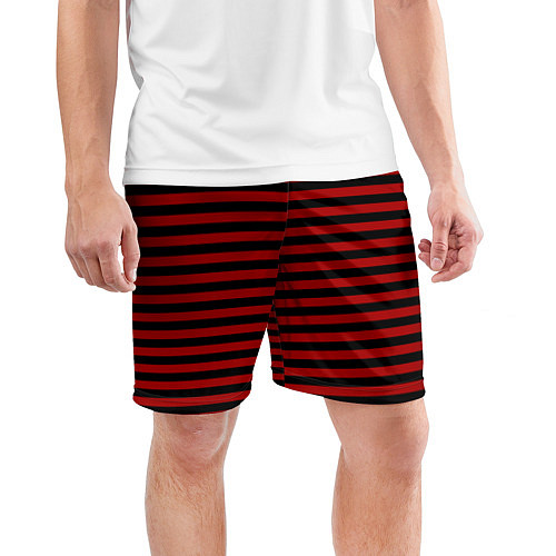Мужские спортивные шорты Темно-красные полосы / 3D-принт – фото 3