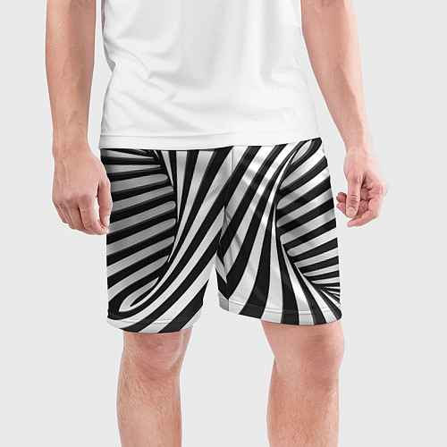 Мужские спортивные шорты Полосатая зебра / 3D-принт – фото 3