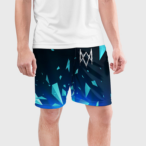 Мужские спортивные шорты Watch Dogs взрыв частиц / 3D-принт – фото 3