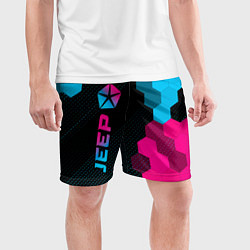 Шорты спортивные мужские Jeep - neon gradient: по-вертикали, цвет: 3D-принт — фото 2