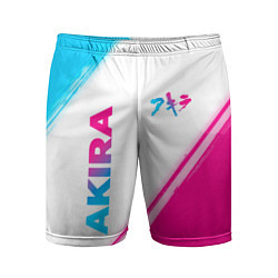 Шорты спортивные мужские Akira neon gradient style: надпись, символ, цвет: 3D-принт
