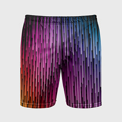 Шорты спортивные мужские Радужные узор полосы, цвет: 3D-принт