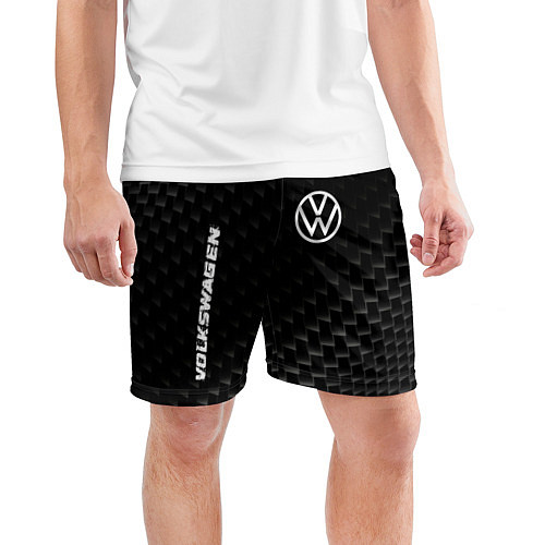 Мужские спортивные шорты Volkswagen карбоновый фон / 3D-принт – фото 3