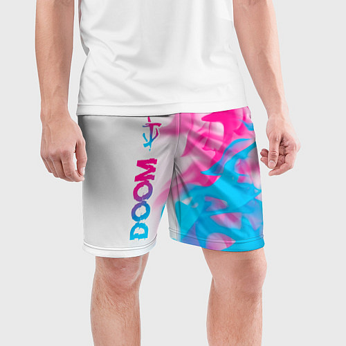 Мужские спортивные шорты Doom neon gradient style: по-вертикали / 3D-принт – фото 3