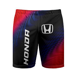 Шорты спортивные мужские Honda красный карбон, цвет: 3D-принт