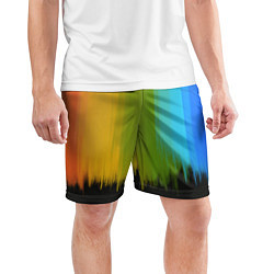 Шорты спортивные мужские Летняя радуга, цвет: 3D-принт — фото 2