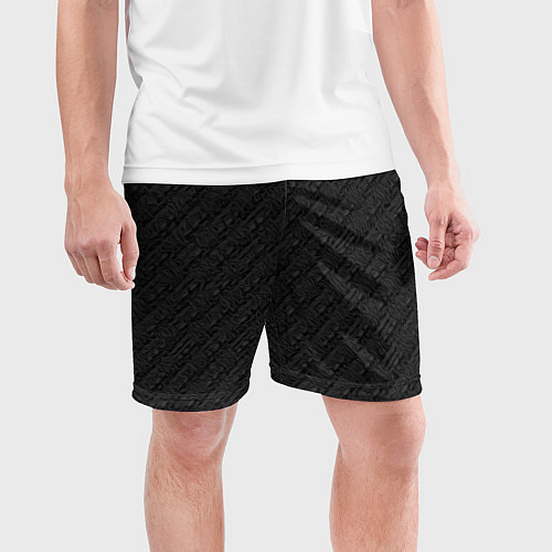 Мужские спортивные шорты Текстура черный / 3D-принт – фото 3