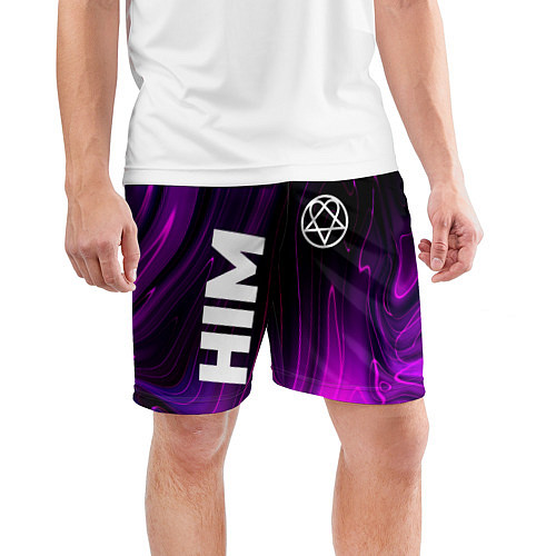 Мужские спортивные шорты HIM violet plasma / 3D-принт – фото 3