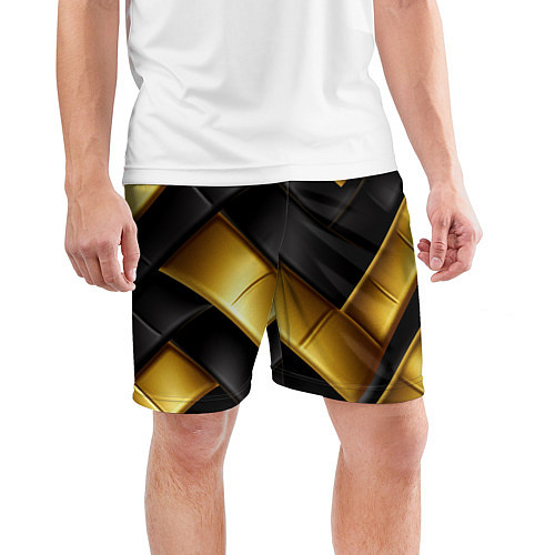 Мужские спортивные шорты Gold black luxury / 3D-принт – фото 3