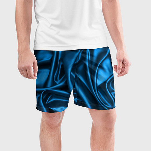Мужские спортивные шорты Синий шёлк / 3D-принт – фото 3