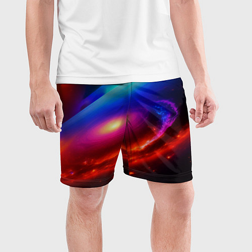 Мужские спортивные шорты Неоновая галактика / 3D-принт – фото 3