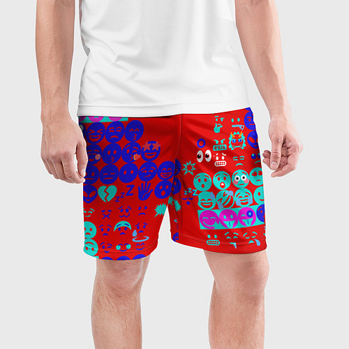 Мужские спортивные шорты Смайлы для настроения / 3D-принт – фото 3