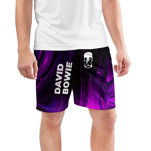 Мужские спортивные шорты David Bowie violet plasma / 3D-принт – фото 3
