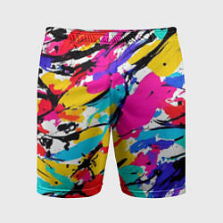 Шорты спортивные мужские Абстрактные узоры штрихи, цвет: 3D-принт