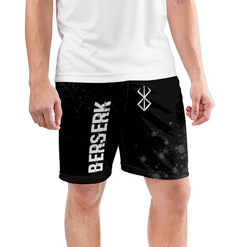 Мужские спортивные шорты Berserk glitch на темном фоне: надпись, символ / 3D-принт – фото 3
