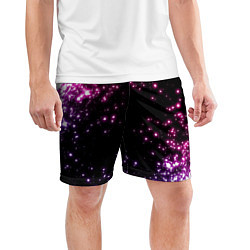 Шорты спортивные мужские Неоновые звезды - neon, цвет: 3D-принт — фото 2