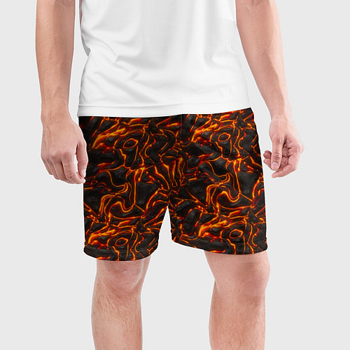 Мужские спортивные шорты Огненная лава / 3D-принт – фото 3