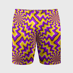 Мужские спортивные шорты Желто-фиолетовая иллюзия вращения