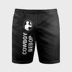 Шорты спортивные мужские Cowboy Bebop glitch на темном фоне: по-вертикали, цвет: 3D-принт
